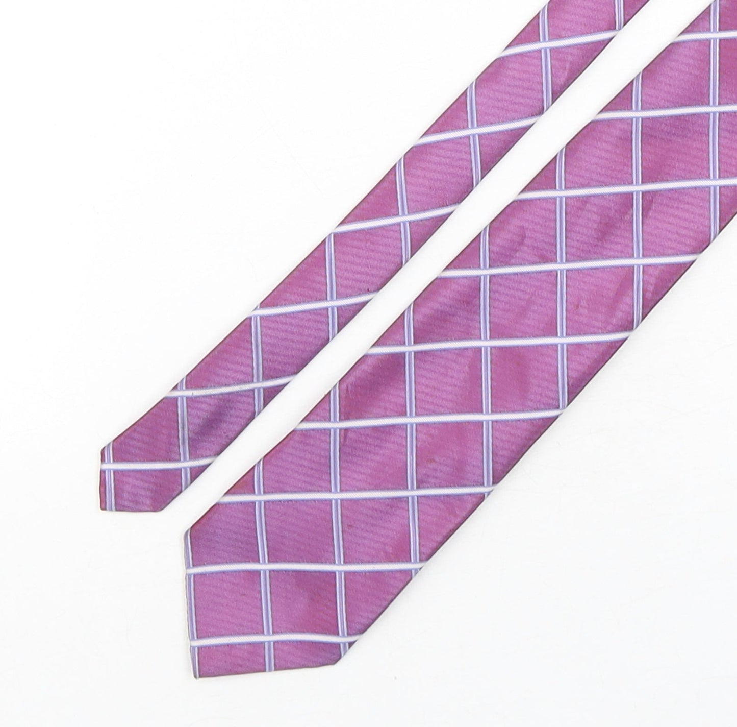 Marks and Spencer Mens Purple Plaids & Checks Polyester Pointed Tie One Size