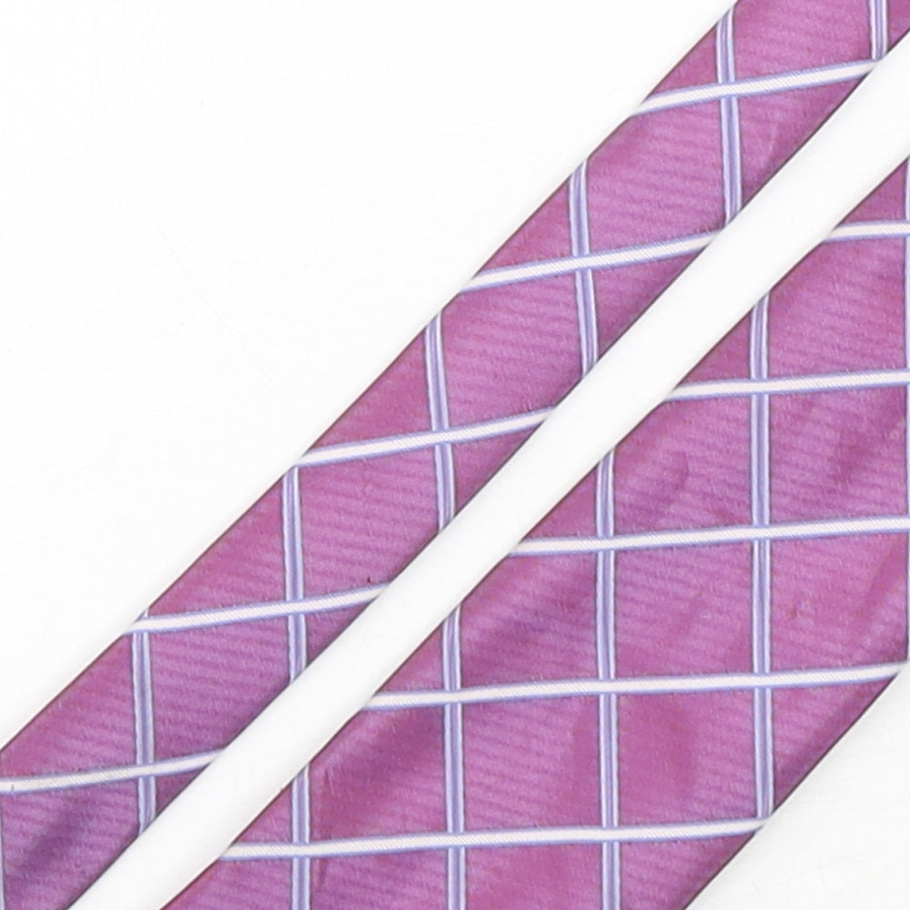 Marks and Spencer Mens Purple Plaids & Checks Polyester Pointed Tie One Size