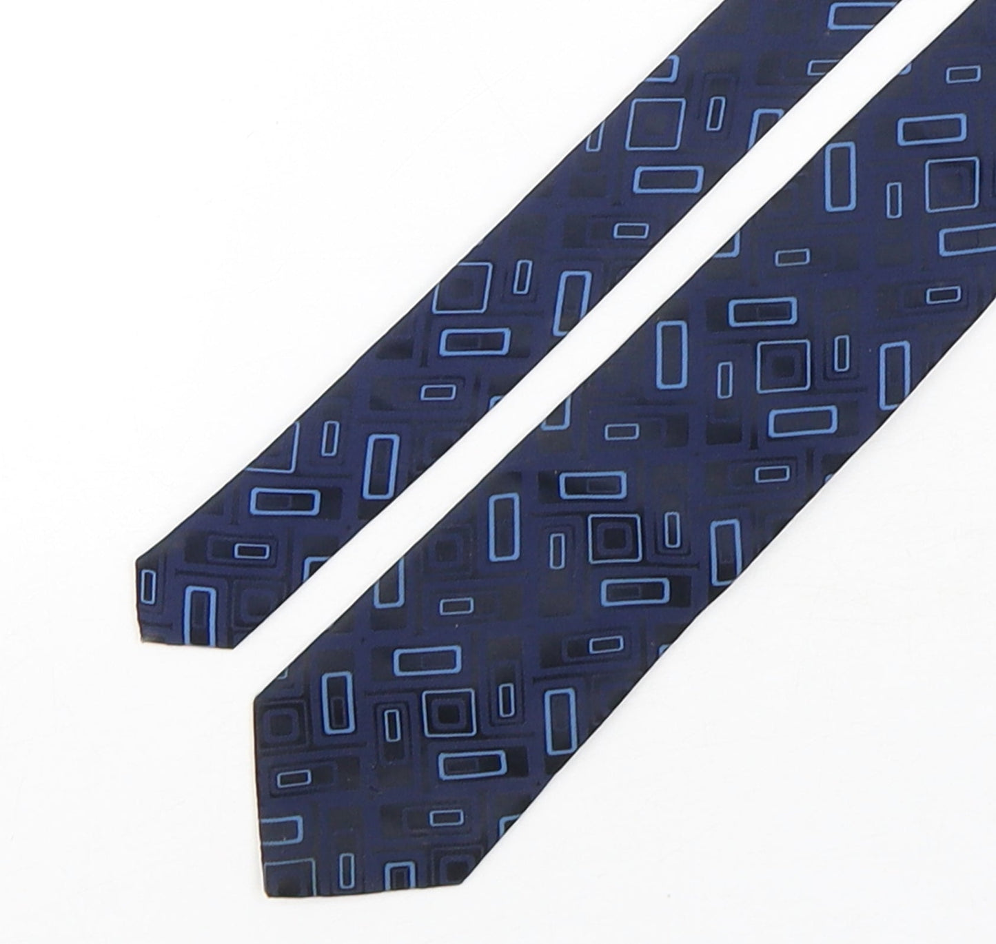 NEXT Mens Blue Geometric Polyester Pointed Tie One Size