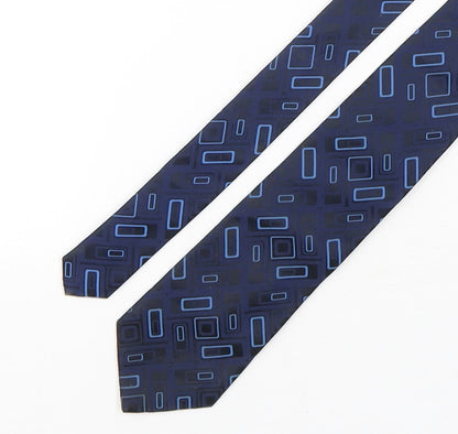 NEXT Mens Blue Geometric Polyester Pointed Tie One Size