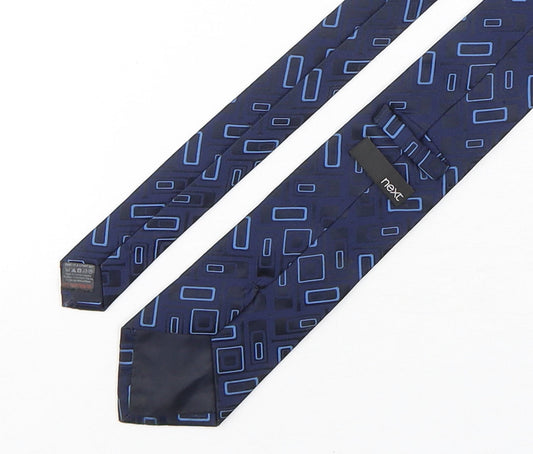 NEXT Mens Blue Geometric Polyester Pointed Tie One Size