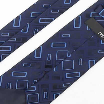 NEXT Mens Blue Geometric Polyester Pointed Tie One Size