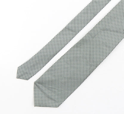 Marks and Spencer Mens Green Geometric Silk Pointed Tie One Size