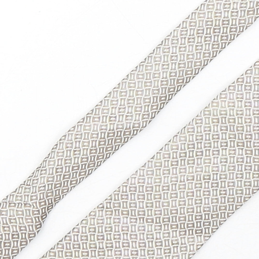 Autograph Mens Beige Geometric Silk Pointed Tie One Size