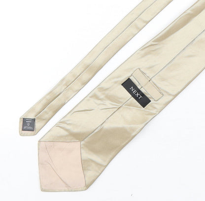 NEXT Mens Beige  Silk Pointed Tie One Size