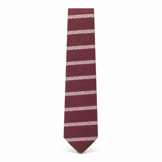 Front view of Codice Uomo men’s purple striped silk pointed tie one size