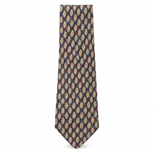 Front view of Raphael men’s multicoloured geometric silk pointed tie one size