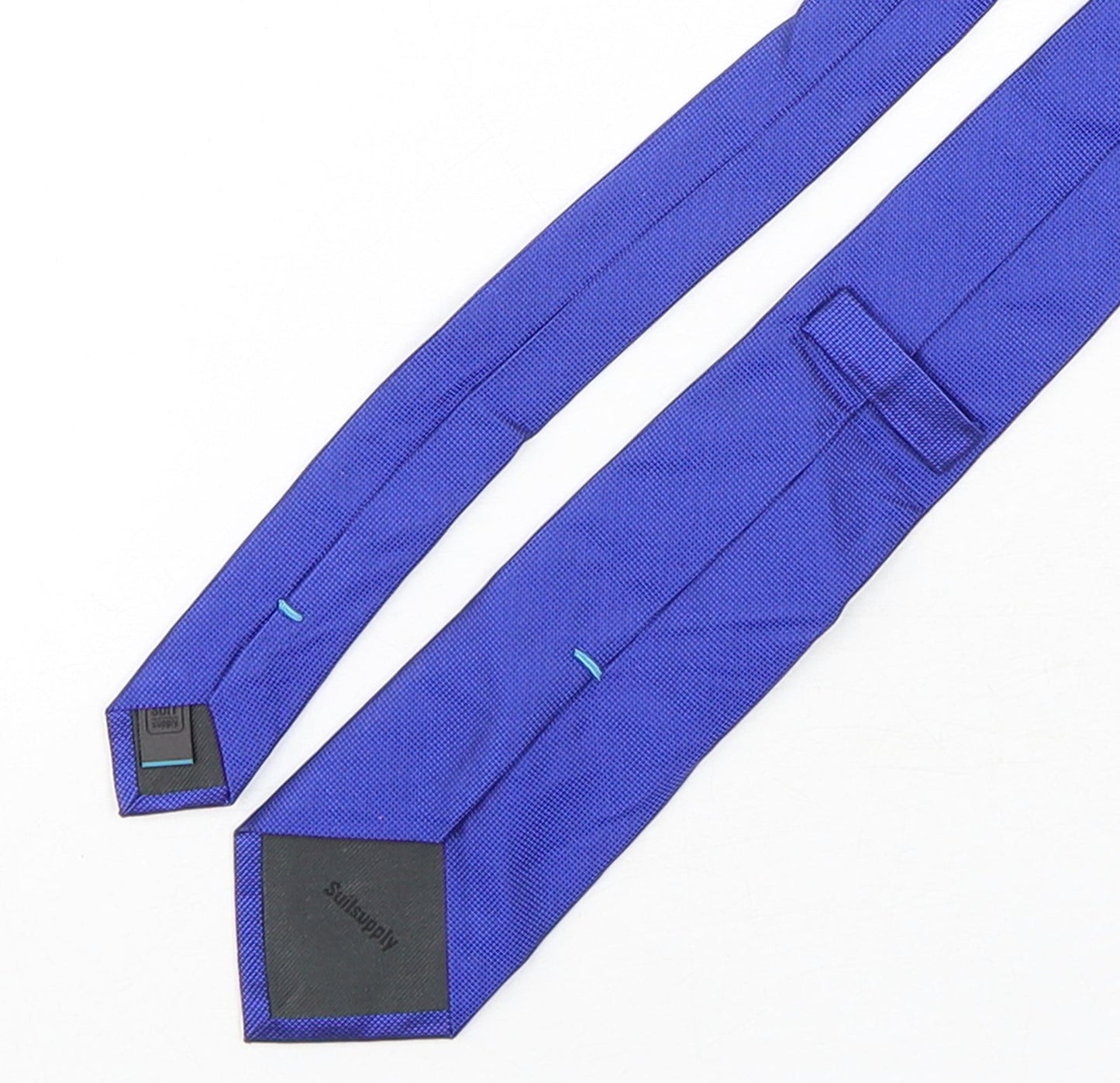 Suilsupply Mens Blue  Silk Pointed Tie One Size