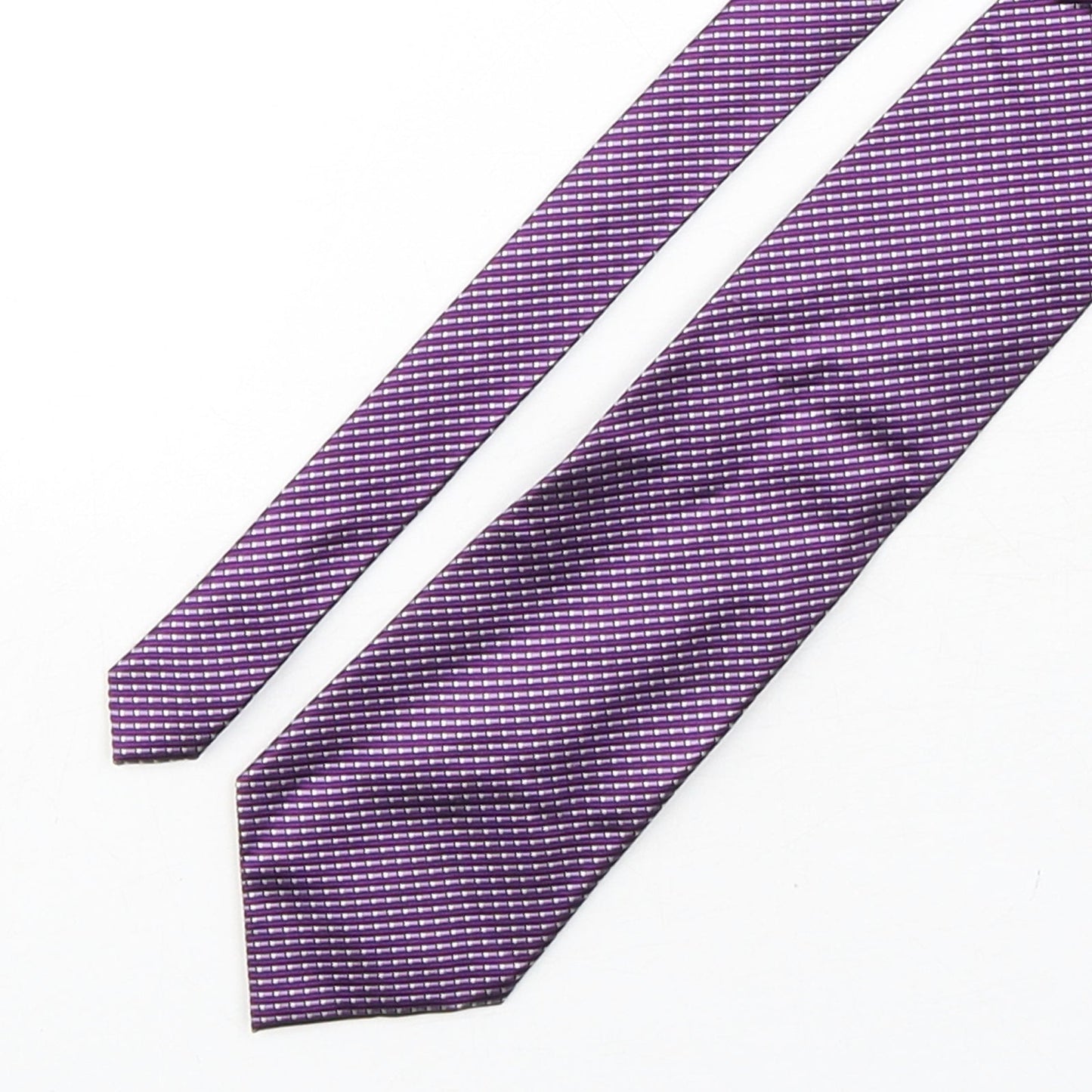 Tom English  Mens Purple Geometric Silk Pointed Tie One Size