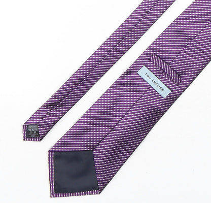 Tom English  Mens Purple Geometric Silk Pointed Tie One Size