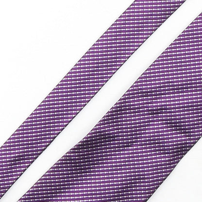 Tom English  Mens Purple Geometric Silk Pointed Tie One Size