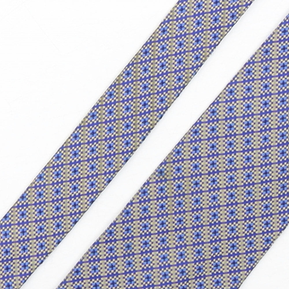 Jacques Estier  Mens Multicoloured Geometric Polyester Pointed Tie One Size