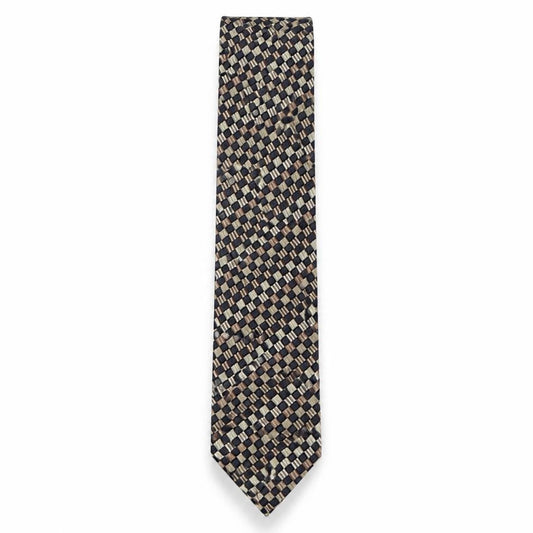 Front view of Brigdens men’s multicoloured plaids & checks silk pointed tie one size
