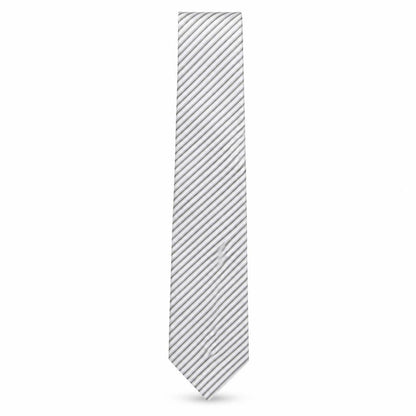 Mens NEXT Silver Striped  Pointed Tie
