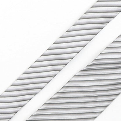 NEXT Mens Silver Striped Silk Pointed Tie One Size