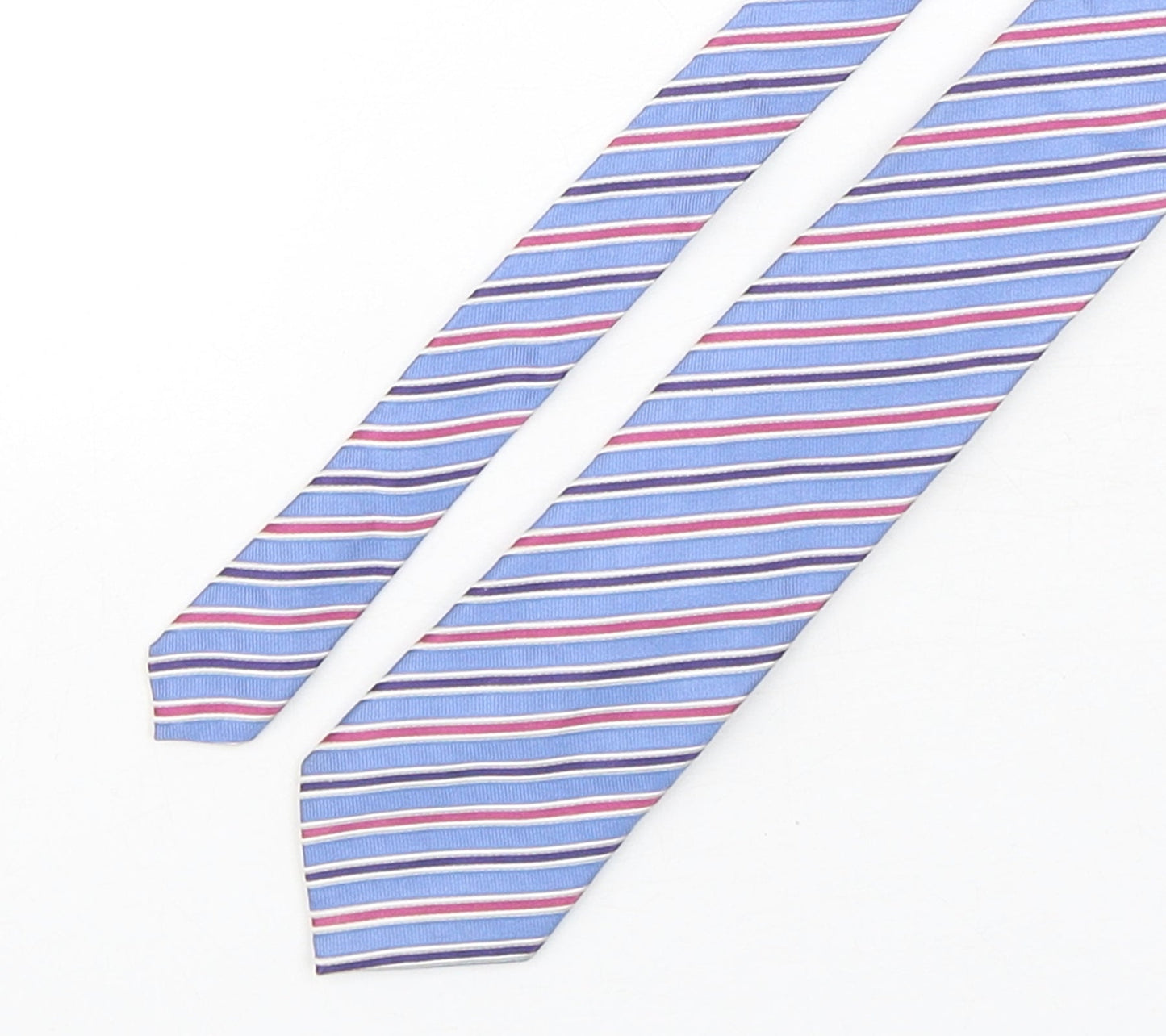 Marks and Spencer Mens Multicoloured Striped Silk Pointed Tie One Size