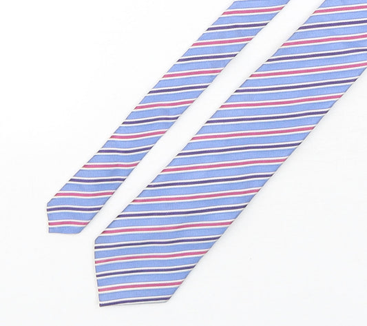 Marks and Spencer Mens Multicoloured Striped Silk Pointed Tie One Size