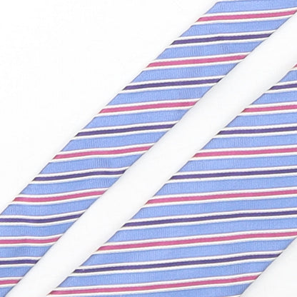 Marks and Spencer Mens Multicoloured Striped Silk Pointed Tie One Size