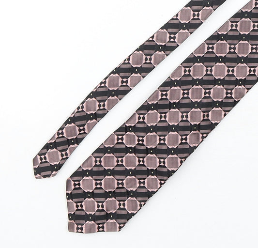 Stvdio Mens Pink Geometric Silk Pointed Tie One Size