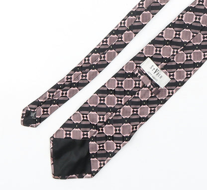 Mens Stvdio Pink Geometric  Pointed Tie