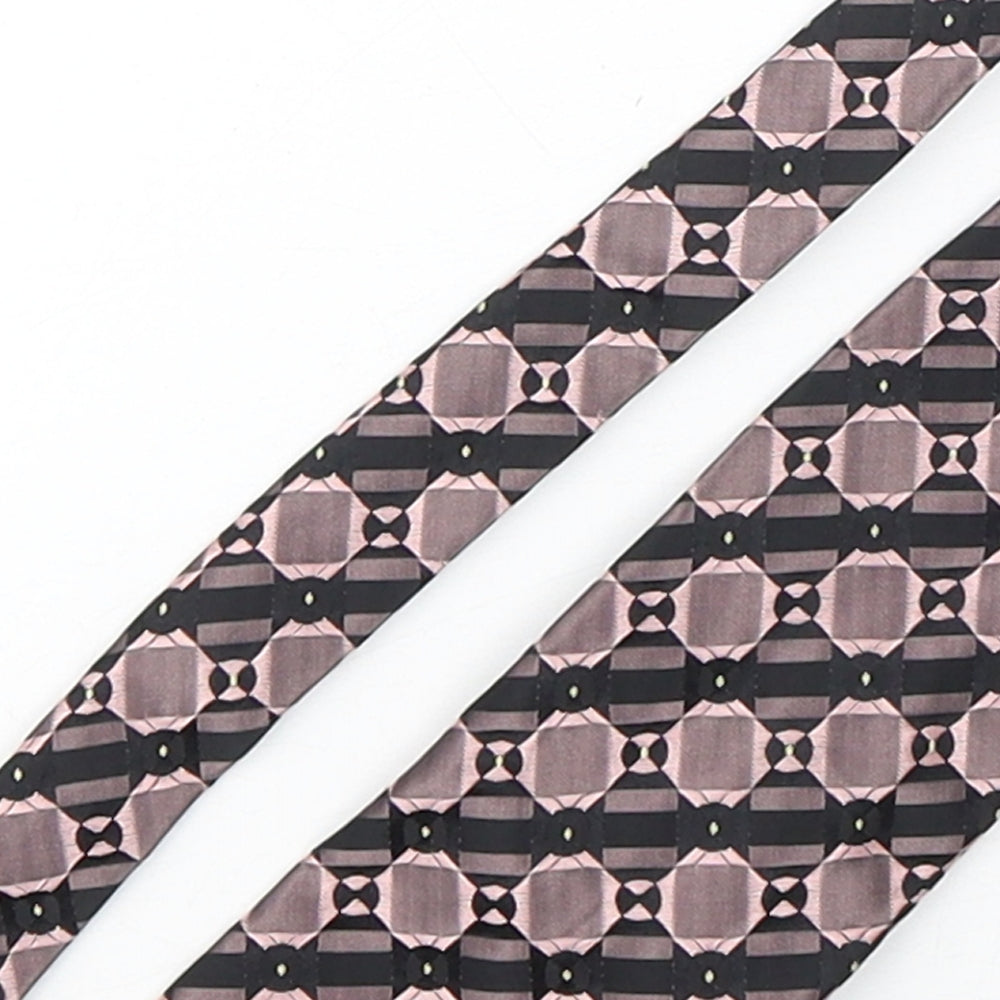 Mens Stvdio Pink Geometric  Pointed Tie