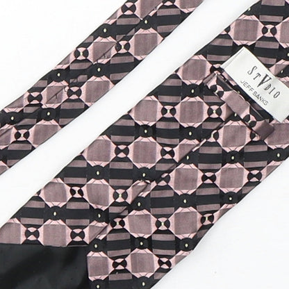 Mens Stvdio Pink Geometric  Pointed Tie