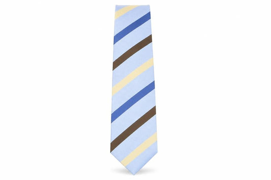 Front view of Voux men’s multicoloured striped silk pointed tie one size