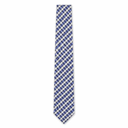Front view of Broadbent's & Boothroyd's men’s multicoloured plaids & checks silk pointed tie one size
