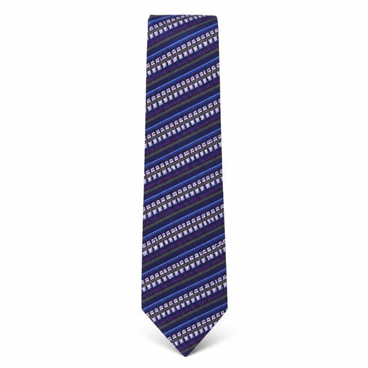 Front view of Debenhams men’s multicoloured geometric silk pointed tie one size