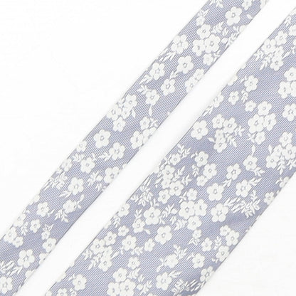 Man at LA Mens Grey Floral Silk Pointed Tie One Size