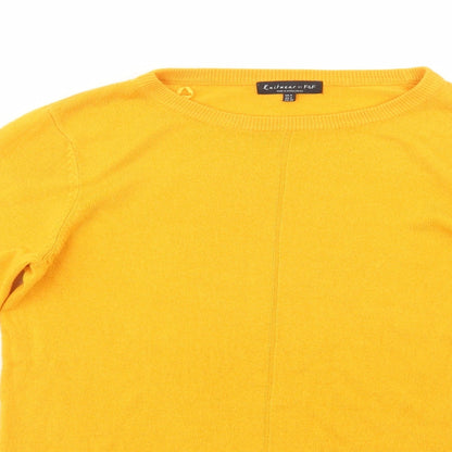 F&F Womens Yellow Crew Neck  Acrylic Pullover Jumper Size 8