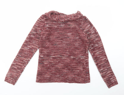 Colours of The World Womens Purple Roll Neck  Acrylic Pullover Jumper Size XS