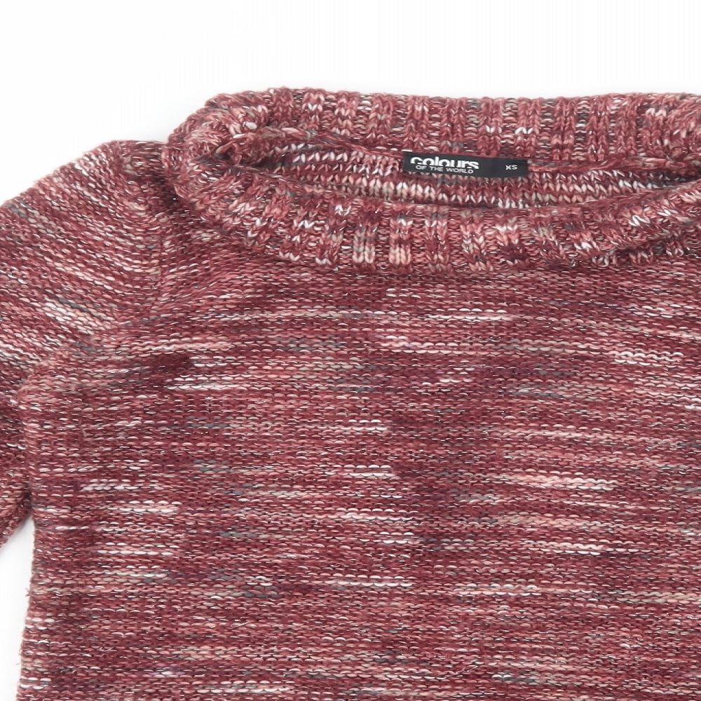 Colours of The World Womens Purple Roll Neck  Acrylic Pullover Jumper Size XS