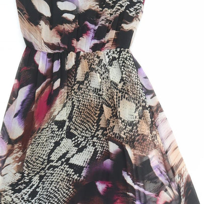 Oh My Love Womens Black Animal Print Polyester Tank Dress  Size XS  Scoop Neck Pullover