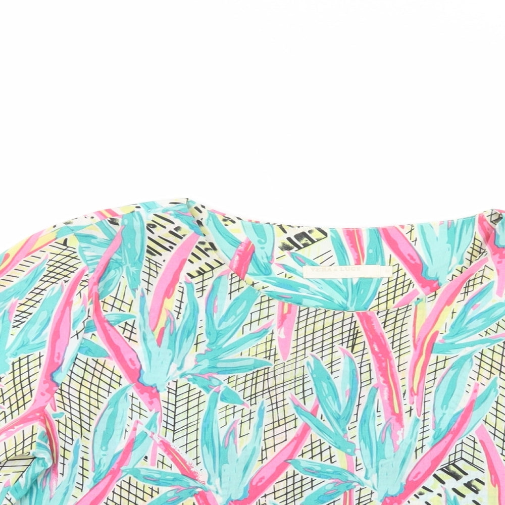 Womens UK Size M Vera & Lucy Multicoloured Cropped Blouse