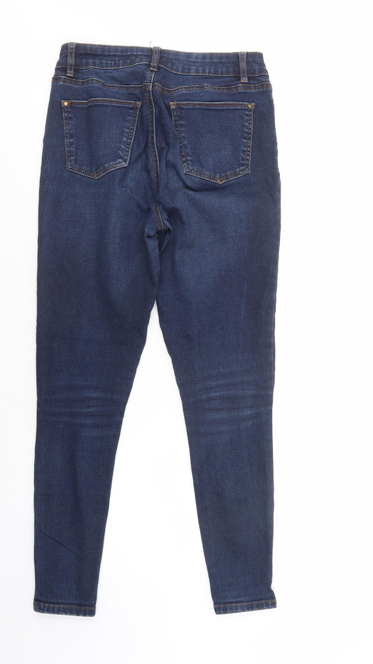 TU Womens Blue  Cotton Skinny Jeans Size 8 L28 in Regular Button