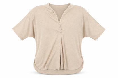 Womens UK Size M Gallery Beige Basic Blouse