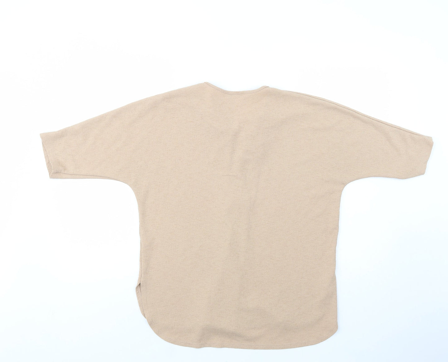 Womens UK Size M Gallery Beige Basic Blouse