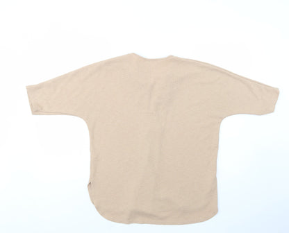 Womens UK Size M Gallery Beige Basic Blouse