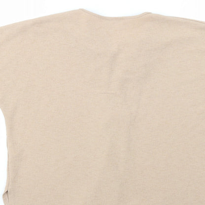 Womens UK Size M Gallery Beige Basic Blouse