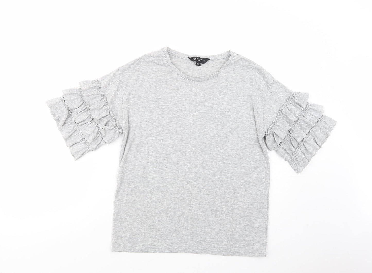 Womens UK Size 10 Dorothy Perkins Grey Basic T-Shirt