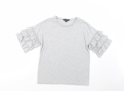 Womens UK Size 10 Dorothy Perkins Grey Basic T-Shirt
