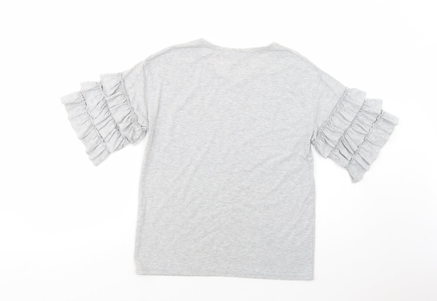 Womens UK Size 10 Dorothy Perkins Grey Basic T-Shirt
