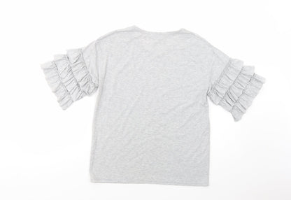 Womens UK Size 10 Dorothy Perkins Grey Basic T-Shirt