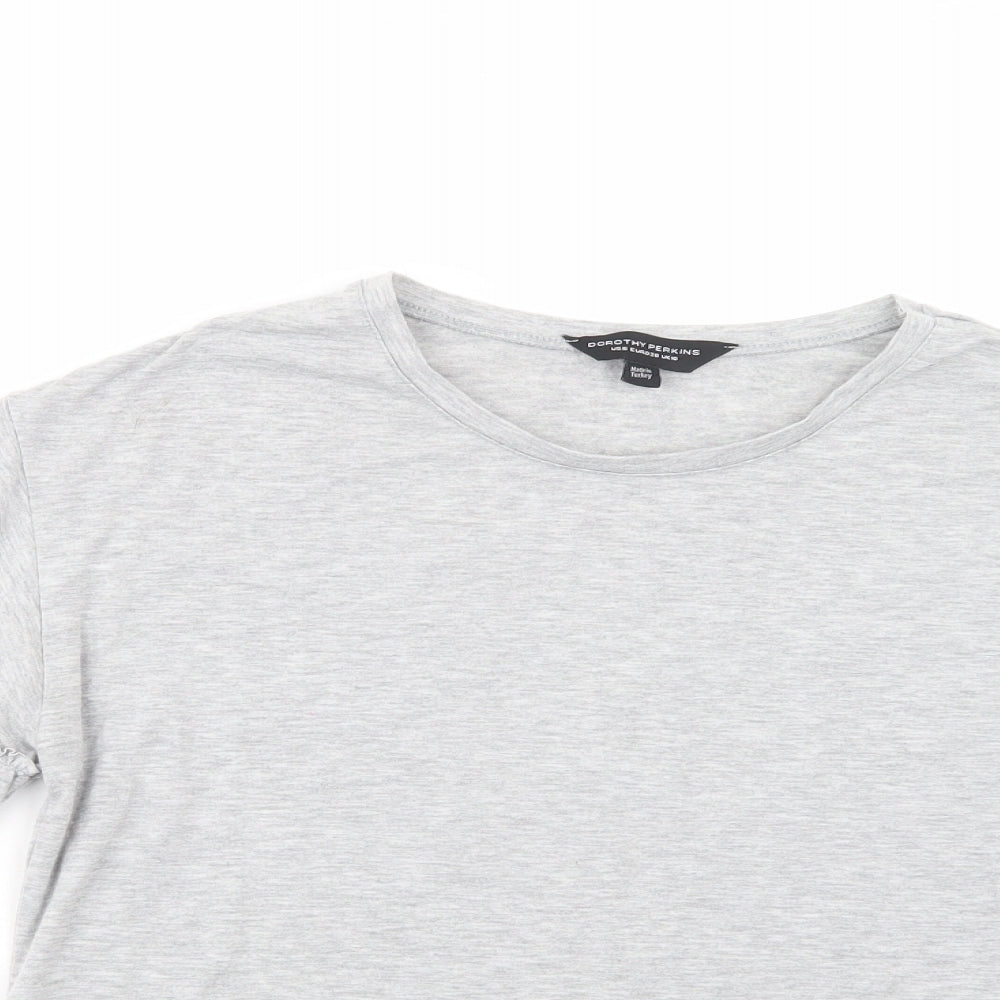 Womens UK Size 10 Dorothy Perkins Grey Basic T-Shirt