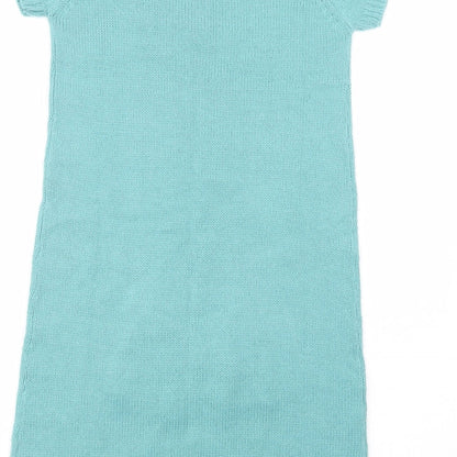 La Redoute Womens Green Crew Neck  Acrylic Tunic Jumper Size S