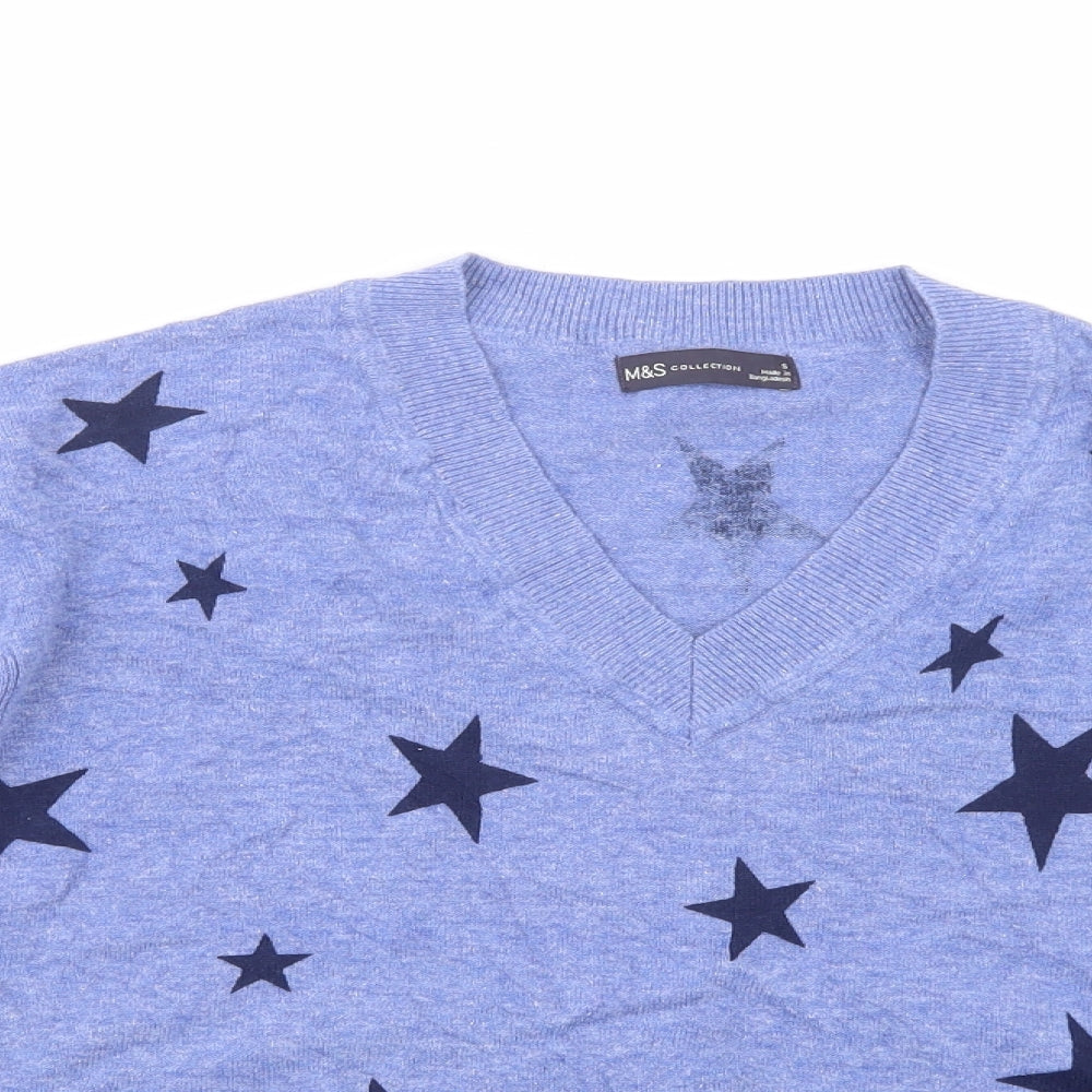 Womens UK Size S Marks and Spencer Blue Pullover Jumper