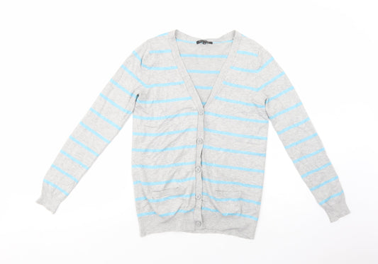 Womens UK Size 10 River Island Grey Cardigan Jumper