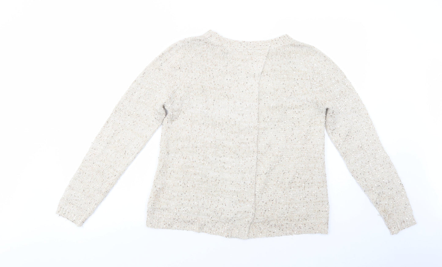 George Womens Beige Crew Neck  Polyester Pullover Jumper Size 12