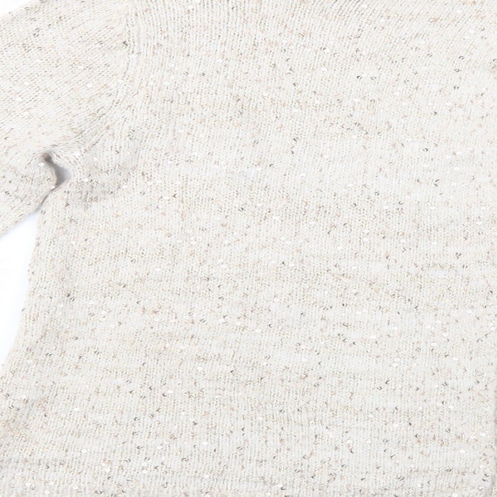 George Womens Beige Crew Neck  Polyester Pullover Jumper Size 12